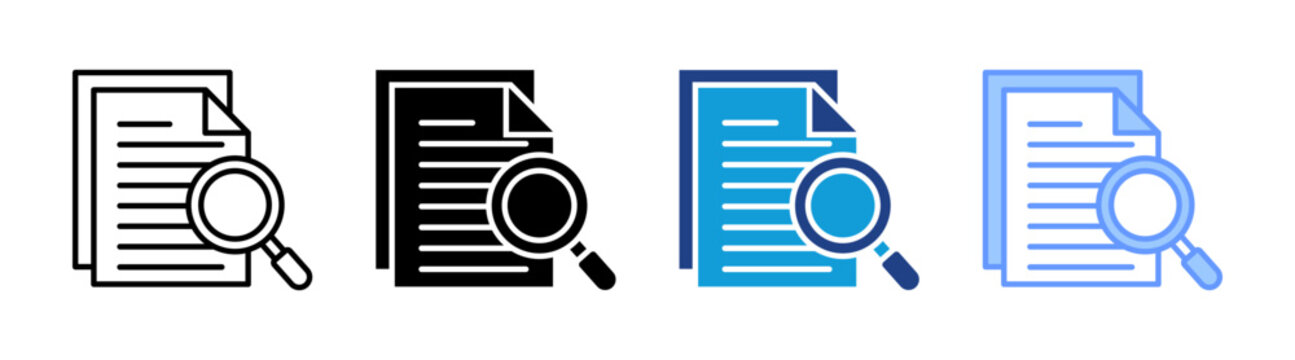 Analysis icon set multiple style collection