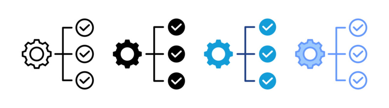 Project Management icon set multiple style collection