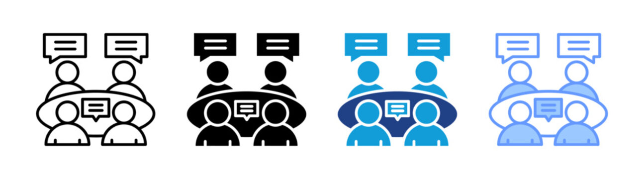 Meeting  icon set multiple style collection