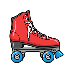 Vibrant Red Roller Skates for Recreational Use and Indoor Sports