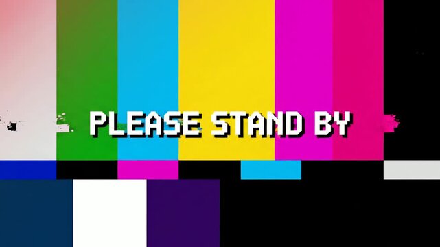 Retro television test pattern with please stand by text