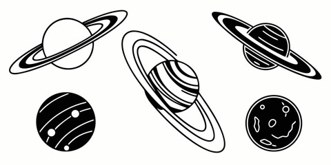 A collection of various planets and celestial bodies in space Vector ©  MST RABEYA  BEGUM