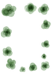 水彩で描いた四葉のクローバーのフレームイラスト