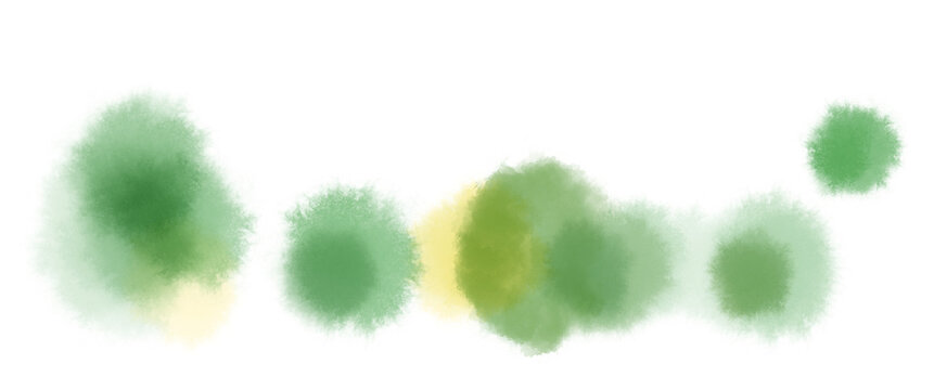 緑の葉のシンプルな水彩滲むテクスチャ背景素材