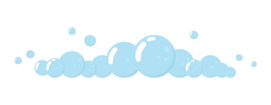 Soap foam bubbles, oxygen bubbles, water bubbles, vector design elements isolated. Air bubbles flat icon isolated on white background.