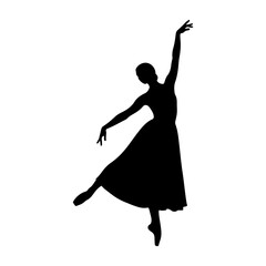 Silhouette of a ballet dancer in graceful pose. © Erik