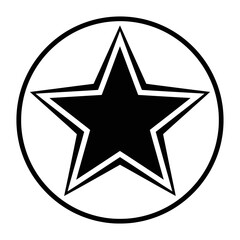 Obraz premium Black star symbol in circle.