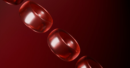3d red glass ring background wallpaper