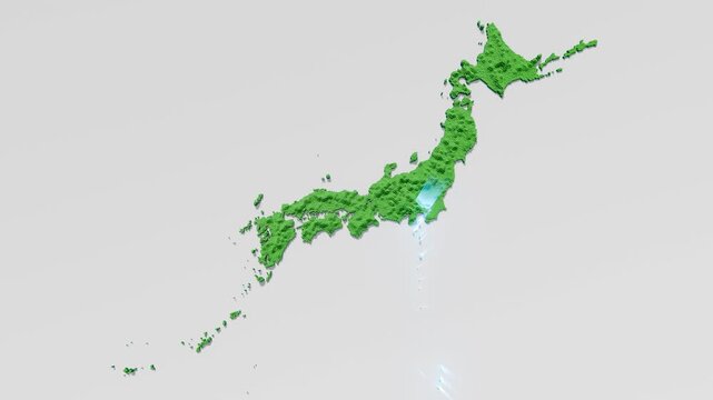 ハニカム構造状の東京都（全域）の立体地図