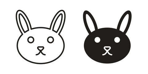 Rabbit icons. Line Illustration Vector Template. Clipart concept illustration