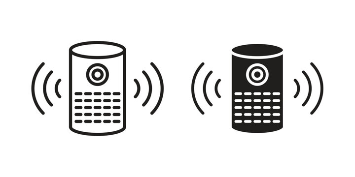 Smart speaker icons. Line Illustration Vector Template. Clipart concept illustration