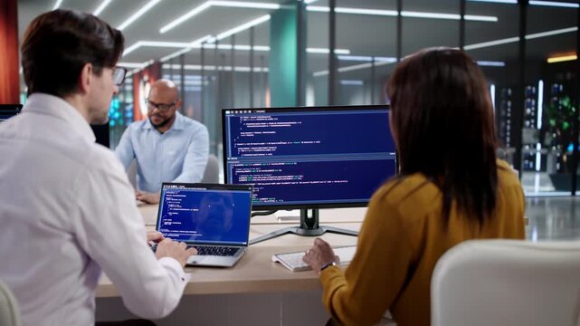 Agile Software Development Team Coding In Office