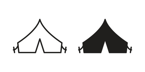 Tent icons. Line Illustration Vector Template. Clipart concept illustration