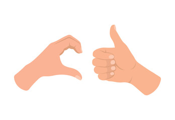 Friendzone Hand Gesture Half Heart and Thumbs Up Vector