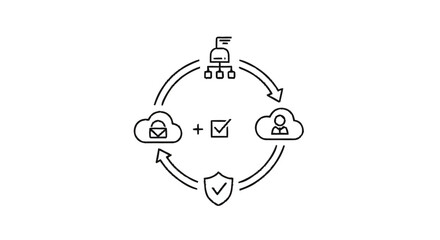 Obraz premium Cloud Security and Data Protection Workflow Diagram.