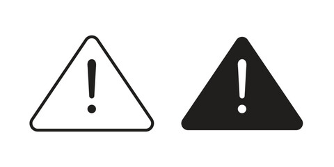 Warning triangle icons. Line Illustration Vector Template. Clipart concept illustration