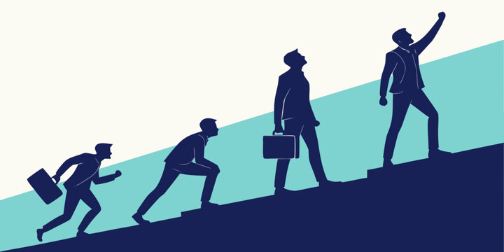 A visual representation of career progression and personal growth over time. Vector