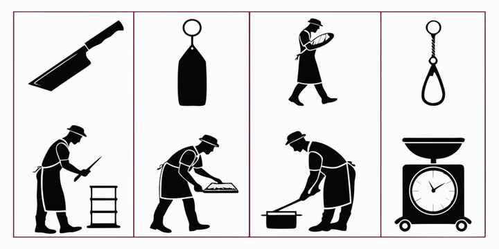 A series of icons depicting various methods of capital punishment throughout history Vector