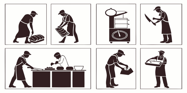 A series of images depicting various methods of lifting and carrying objects Vector
