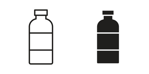 Obraz premium Water bottle icons. Line Illustration Vector Template. Clipart concept illustration