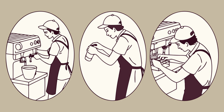 A whimsical illustration of a man transforming into a bird through various stages Vector