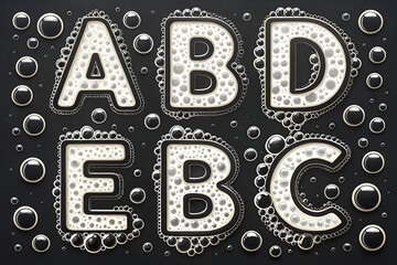 Black and white font with graffiti-style bubbles