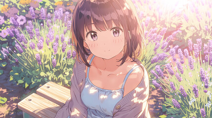 A Whimsical Moment in Nature: Capturing Pure Joy and Serenity Amidst a Lavender Garden