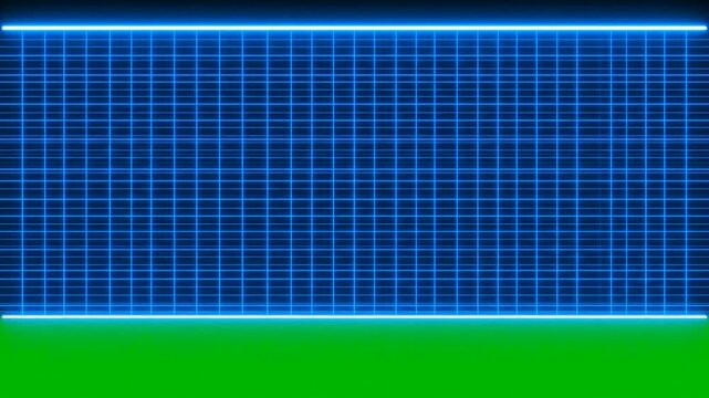 Exploring a Futuristic Blue Grid Pattern in a Minimalist Glowing Environment