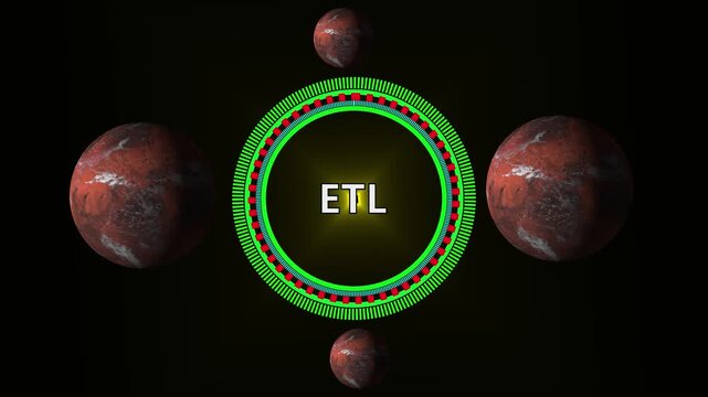 E T L Process Data Integration Business Intelligence Analytics data processing. 4k video