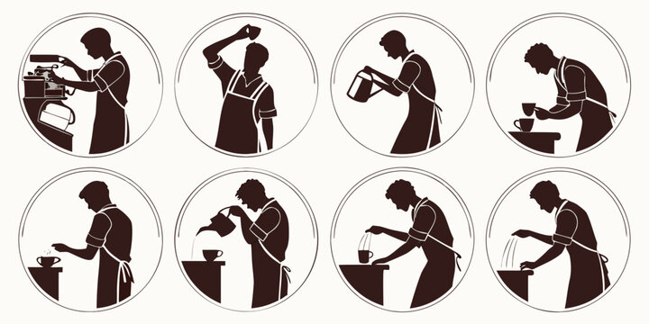 A visual representation of the stages of a gymnast's routine on the uneven bars Vector