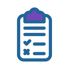 Clipboard with checkmarks and cross, representing task management and completion.