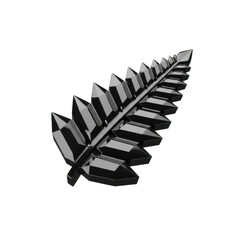 Sleek Black Geometric Fern Leaf Design Element