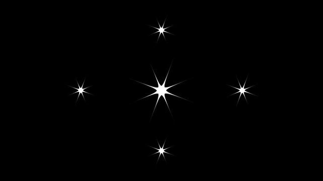 Sparkling twinkle stars Glittering Stars in 4K Animated Christmas Light Effects on back screen, Starry Night Blinking and Twinkling Star Effect for video.