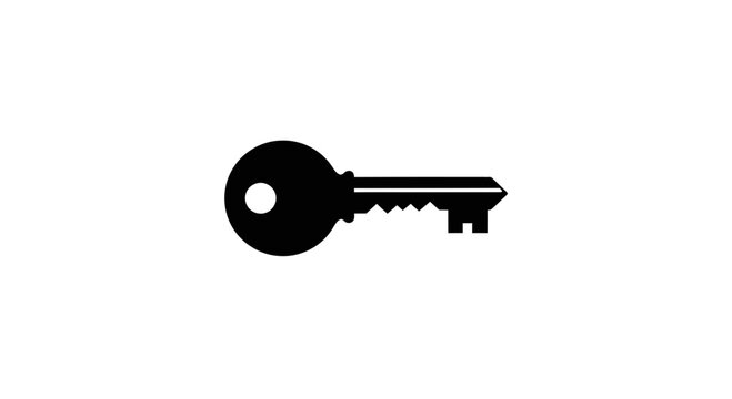Black Silhouette of a Key.