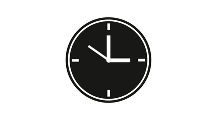 Simple Black and White Clock Face.