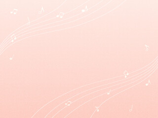 音符と淡いピンクの背景