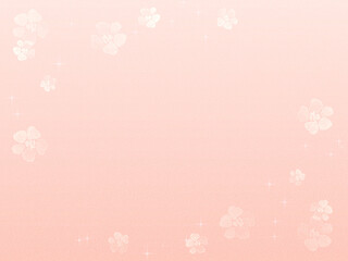 白い花と淡いピンクの背景