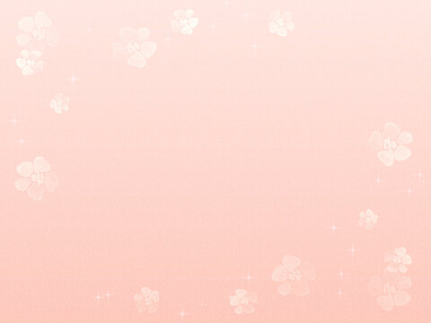 白い花と淡いピンクの背景