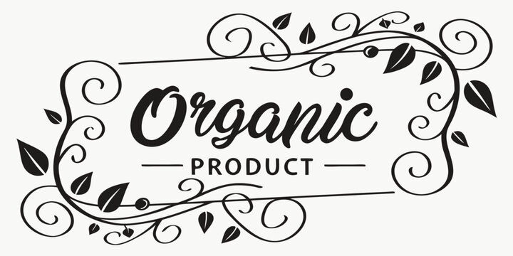 Organic produce logo with elegant floral design and rustic color scheme Vector