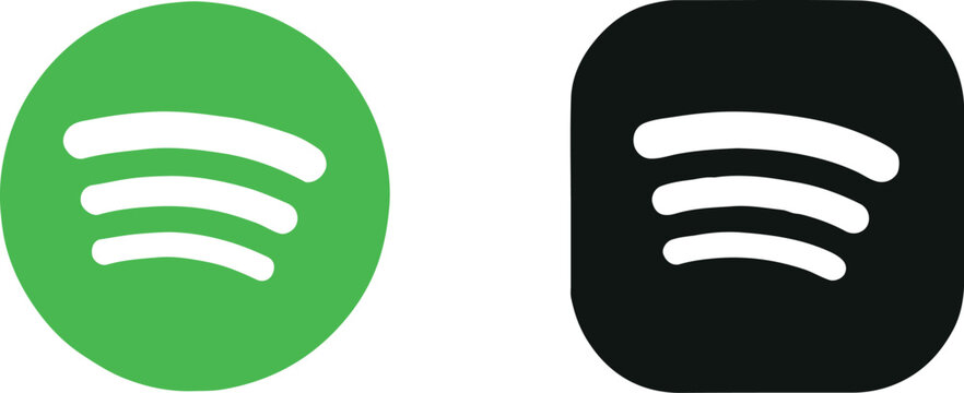 spotify logo variations black and green circle square icons