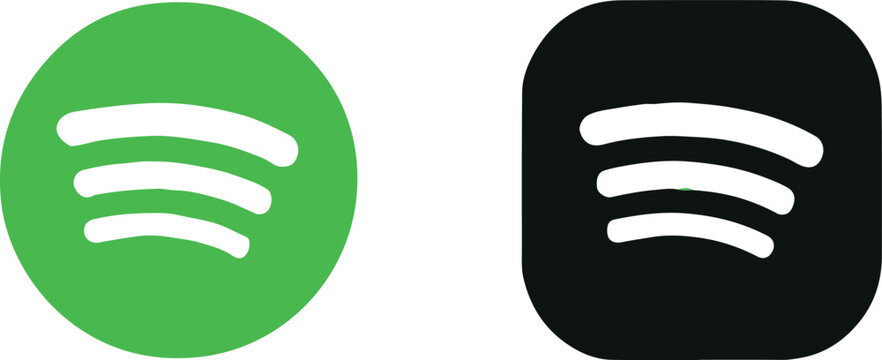 spotify logo vector set circle and rounded square icons