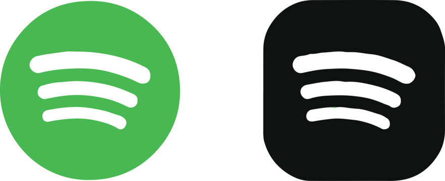 spotify logo icon set circle and rounded square app icons