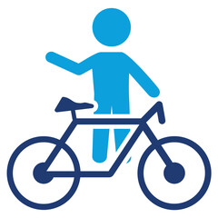 cycling flat blue icon