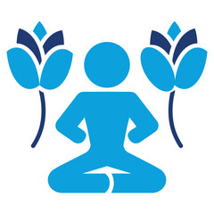 yoga flat blue icon