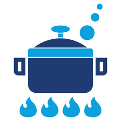 cooking flat blue icon