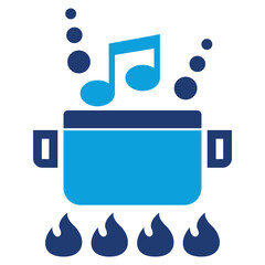 making music flat blue icon