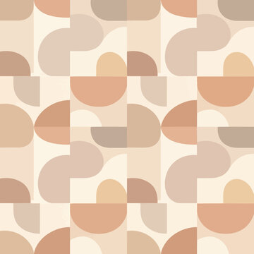 Seamless organic geometric pattern, rounded abstract shapes for background, wrapping, clothing, wall, print, tile