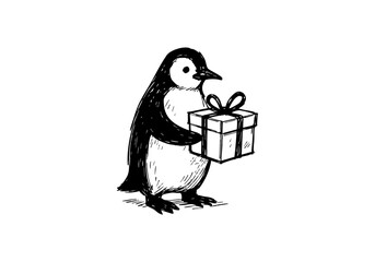 Penguin hand drawn simple ske...Penguin hand drawn simple sketch vector illustration