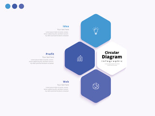 Modern minimalist, elegant, clean, circular steps, editable infographic design template, vector