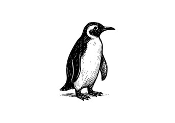 Penguin hand drawn simple ske...Penguin hand drawn simple sketch vector illustration